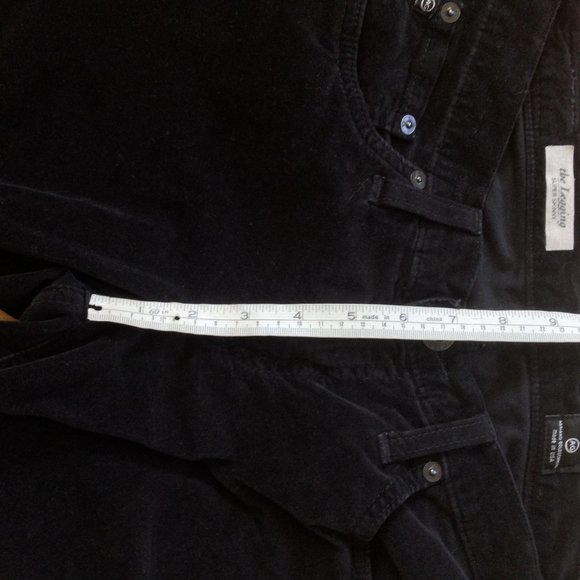 AG Adriano Goldschmied Super Skinny Legging pants  Black 27 R Velvet Corduroy - Picture 10 of 14